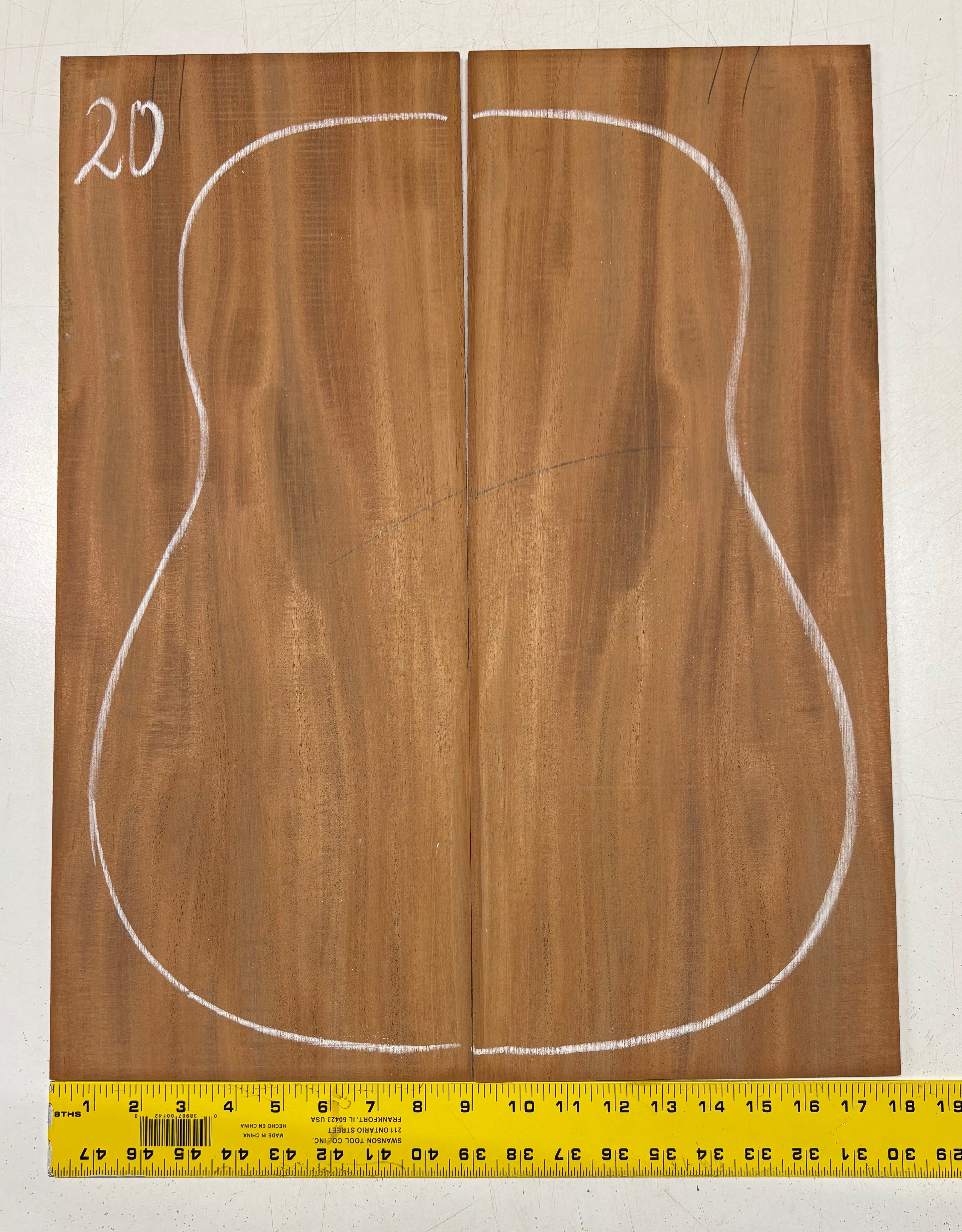 Rare Striped Flame Honduran Mahogany Dreadnought Guitar Back & Side Set #20 Exotic Wood Zone 