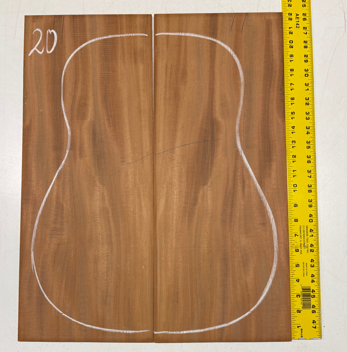 Rare Striped Flame Honduran Mahogany Dreadnought Guitar Back & Side Set #20 Exotic Wood Zone 