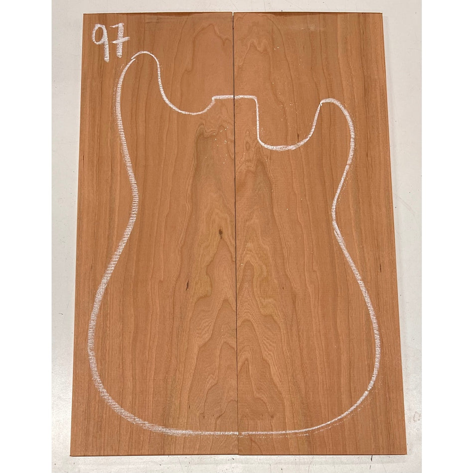 Cherry Bookmatched Guitar Drop Tops 21" x 7-1/4" x 1/4" - Exotic Wood Zone - Buy online Across USA 