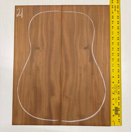 Rare Striped Flame Honduran Mahogany Dreadnought Guitar Back & Side Set #21 Exotic Wood Zone 