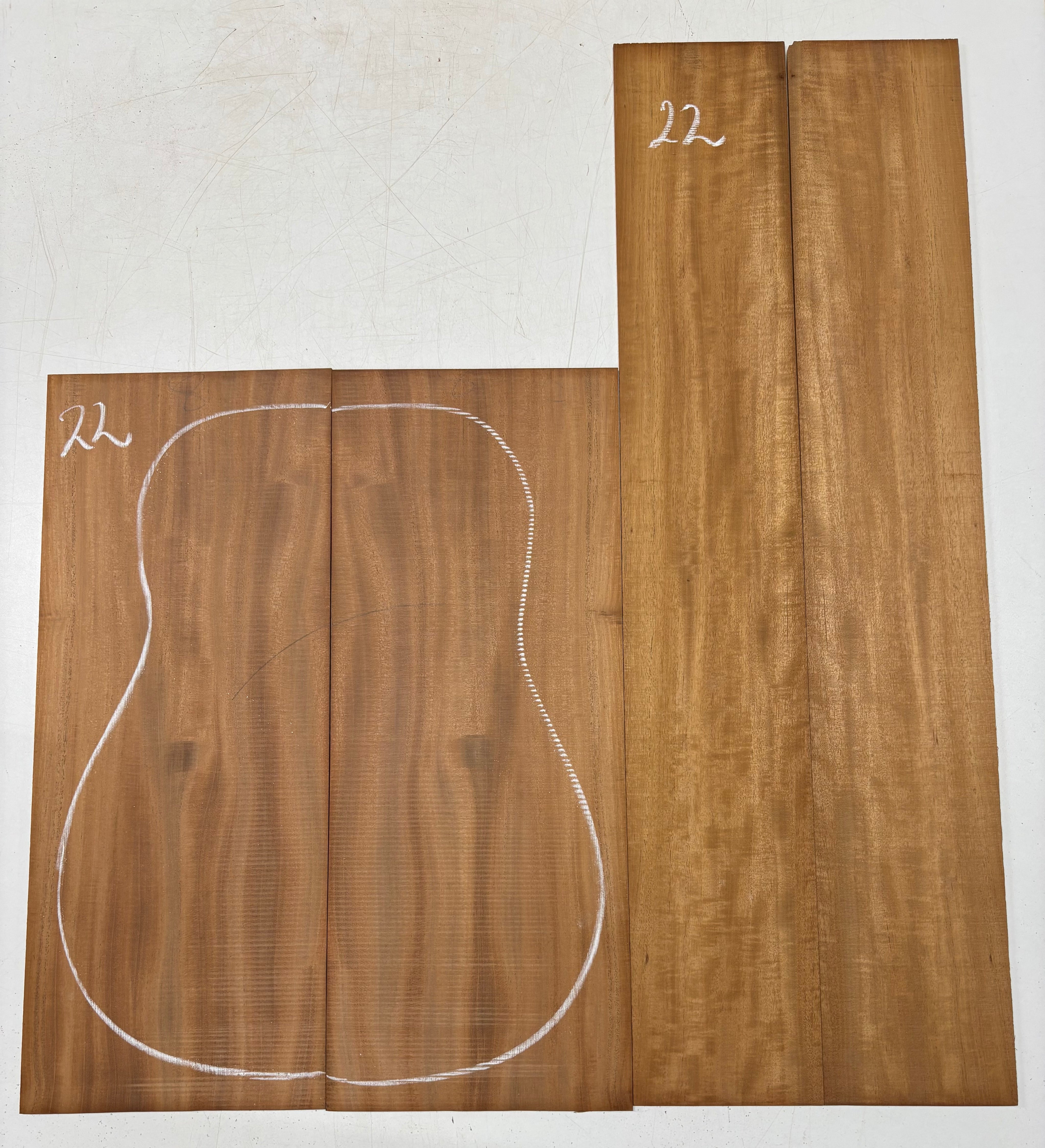 Rare Striped Flame Honduran Mahogany Dreadnought Guitar Back & Side Set #22 Exotic Wood Zone 