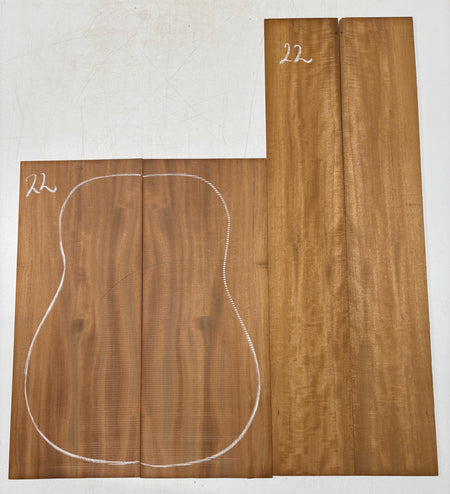 Rare Striped Flame Honduran Mahogany Dreadnought Guitar Back & Side Set #22 Exotic Wood Zone 