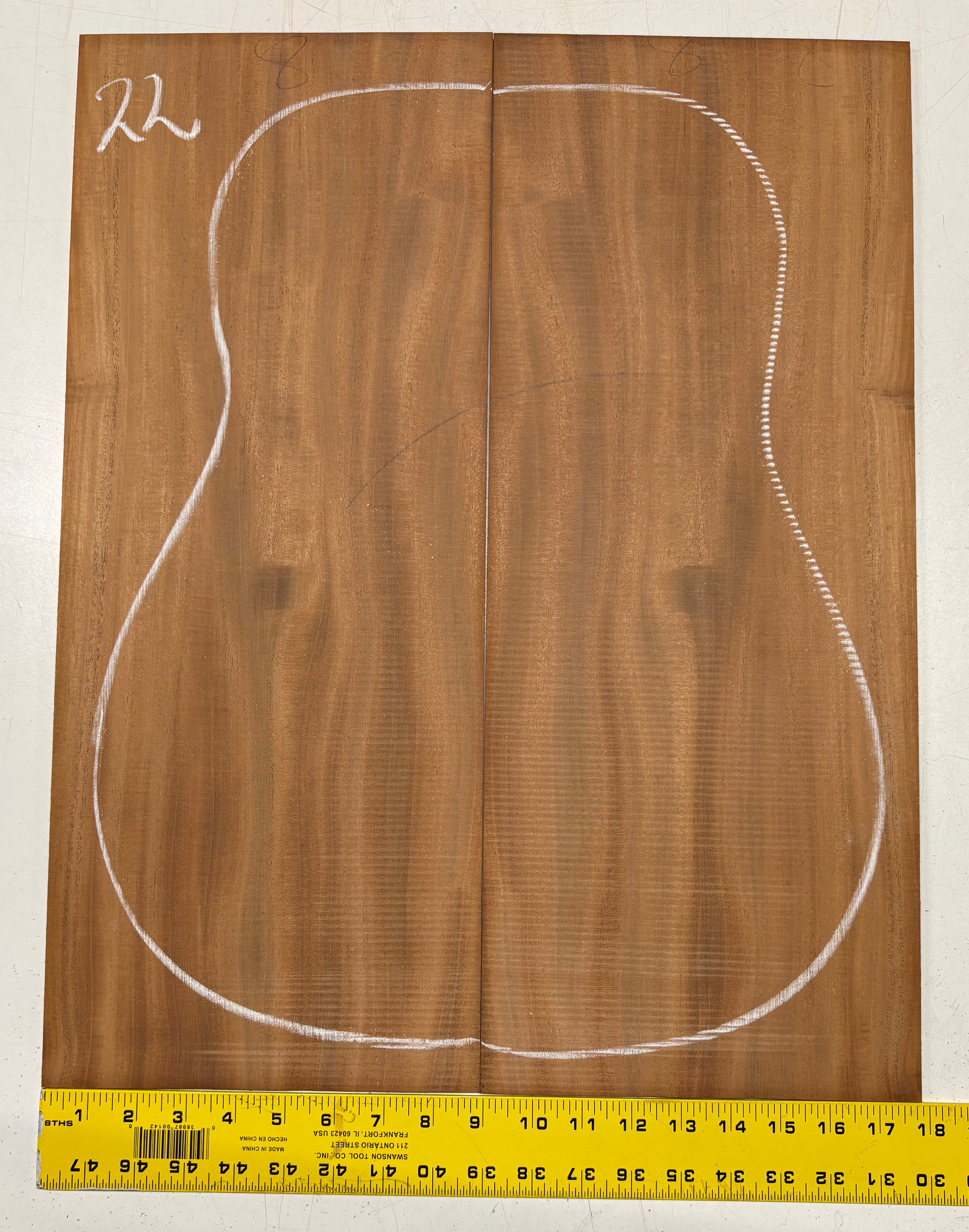 Rare Striped Flame Honduran Mahogany Dreadnought Guitar Back & Side Set #22 Exotic Wood Zone 