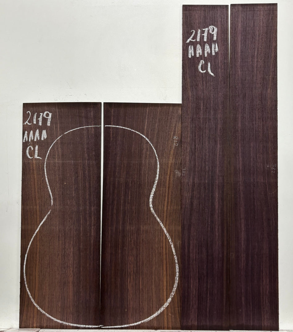East Indian Rosewood Classical AAAA Grade Guitar Back & Side Set #2179 - Exotic Wood Zone