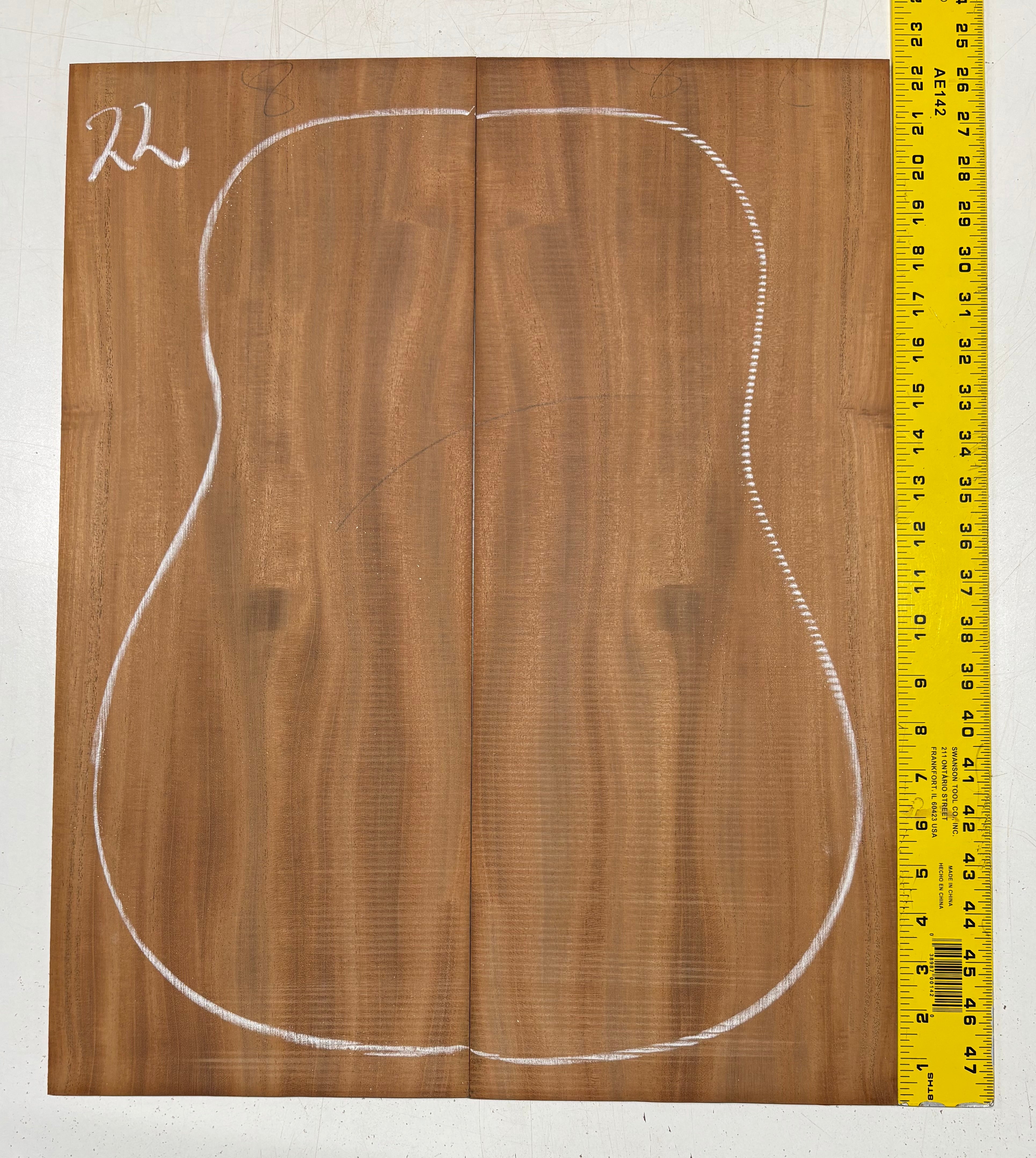 Rare Striped Flame Honduran Mahogany Dreadnought Guitar Back & Side Set #22 Exotic Wood Zone 