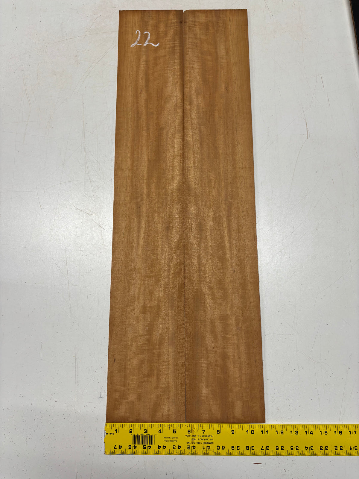 Rare Striped Flame Honduran Mahogany Dreadnought Guitar Back & Side Set #22 Exotic Wood Zone 