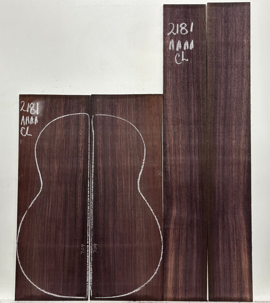 East Indian Rosewood Classical AAAA Grade Guitar Back & Side Set #2181 - Exotic Wood Zone