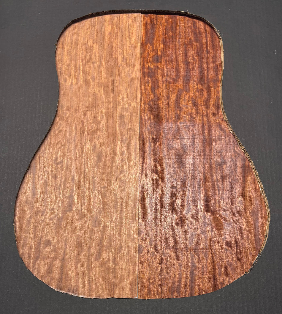 Waterfall Curly Flame Bubinga Dreadnought Guitar Back & Side Set #33