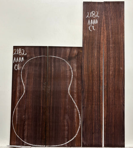 East Indian Rosewood Classical AAAA Grade Guitar Back & Side Set #2182 - Exotic Wood Zone