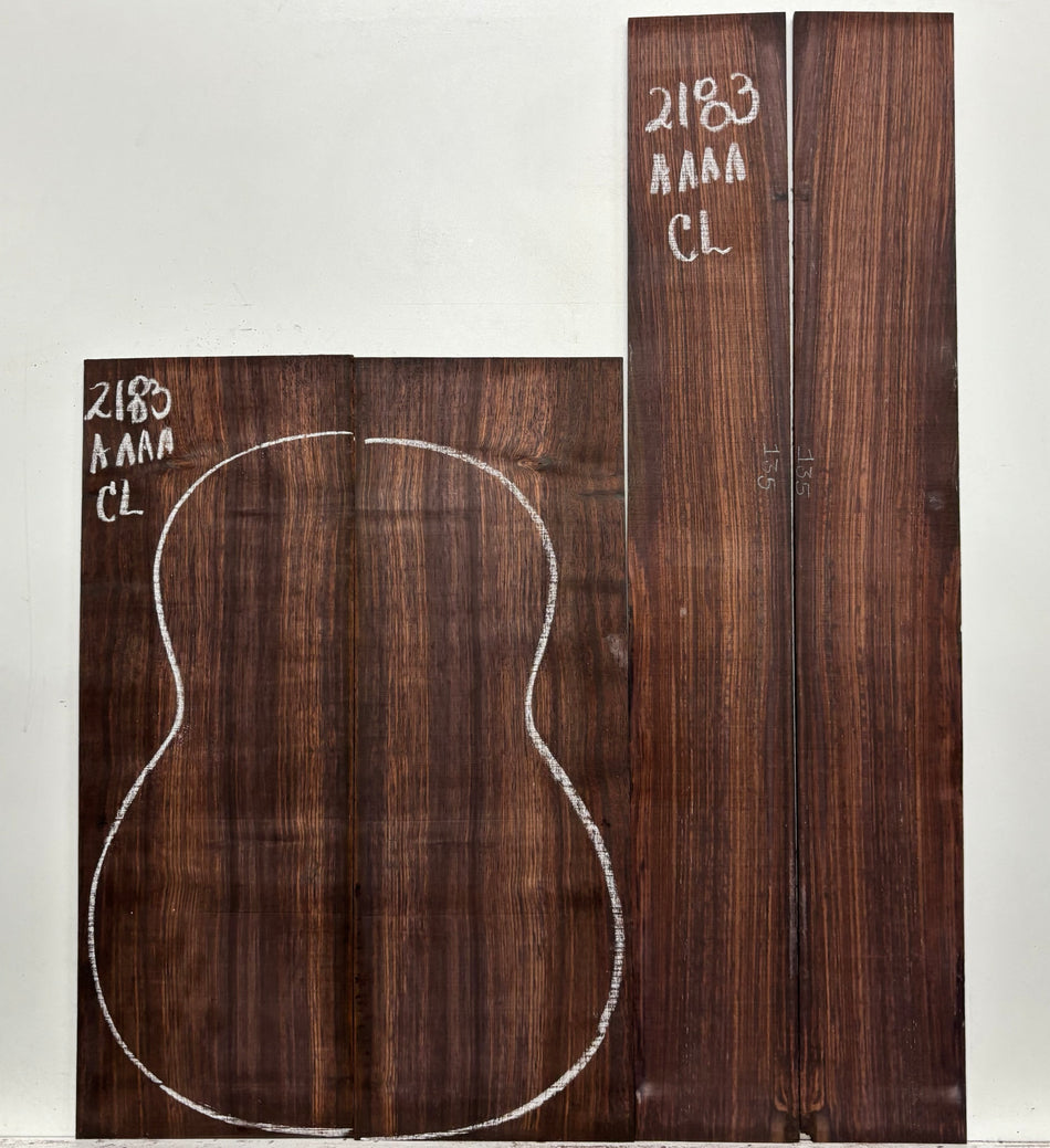 East Indian Rosewood Classical AAAA Grade Guitar Back & Side Set #2183 - Exotic Wood Zone