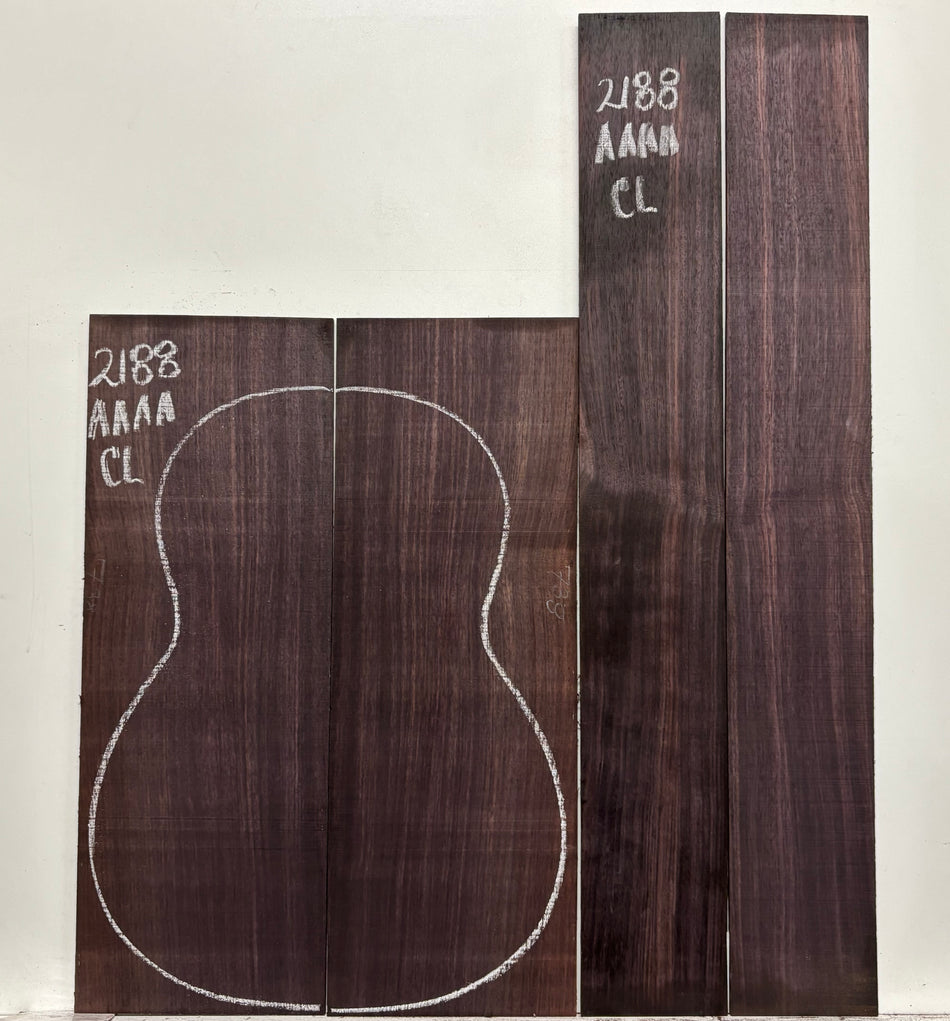 East Indian Rosewood Classical AAAA Grade Guitar Back & Side Set #2188 - Exotic Wood Zone