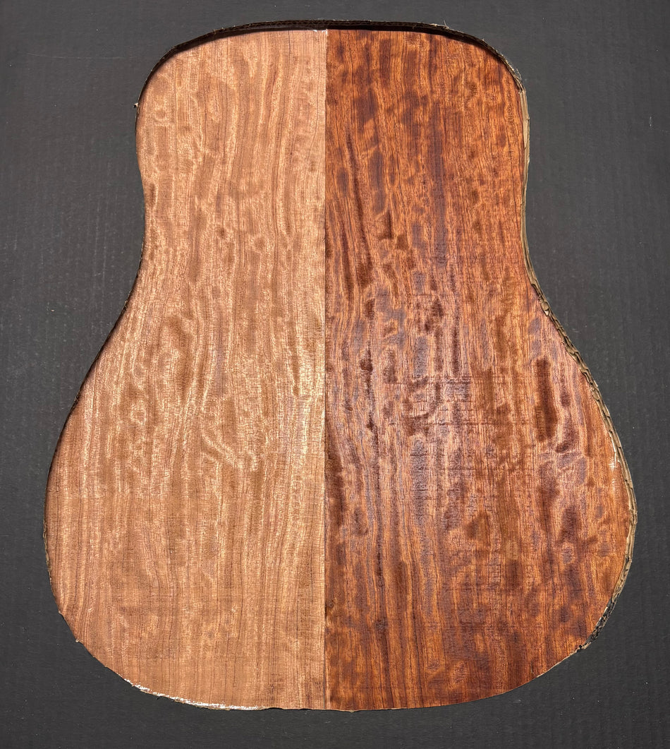 Waterfall Curly Flame Bubinga Dreadnought Guitar Back & Side Set #39