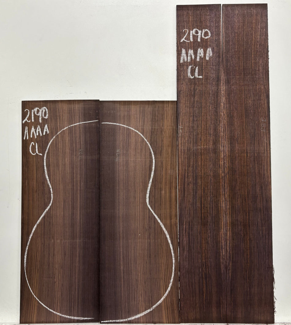 East Indian Rosewood Classical AAAA Grade Guitar Back & Side Set #2190 - Exotic Wood Zone