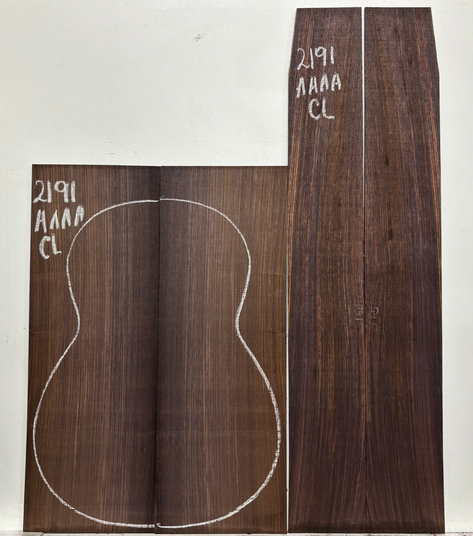 East Indian Rosewood Classical AAAA Grade Guitar Back & Side Set #2191 - Exotic Wood Zone