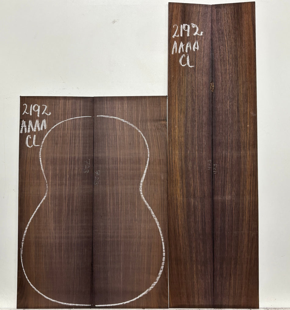 East Indian Rosewood Classical AAAA Grade Guitar Back & Side Set #2192 - Exotic Wood Zone