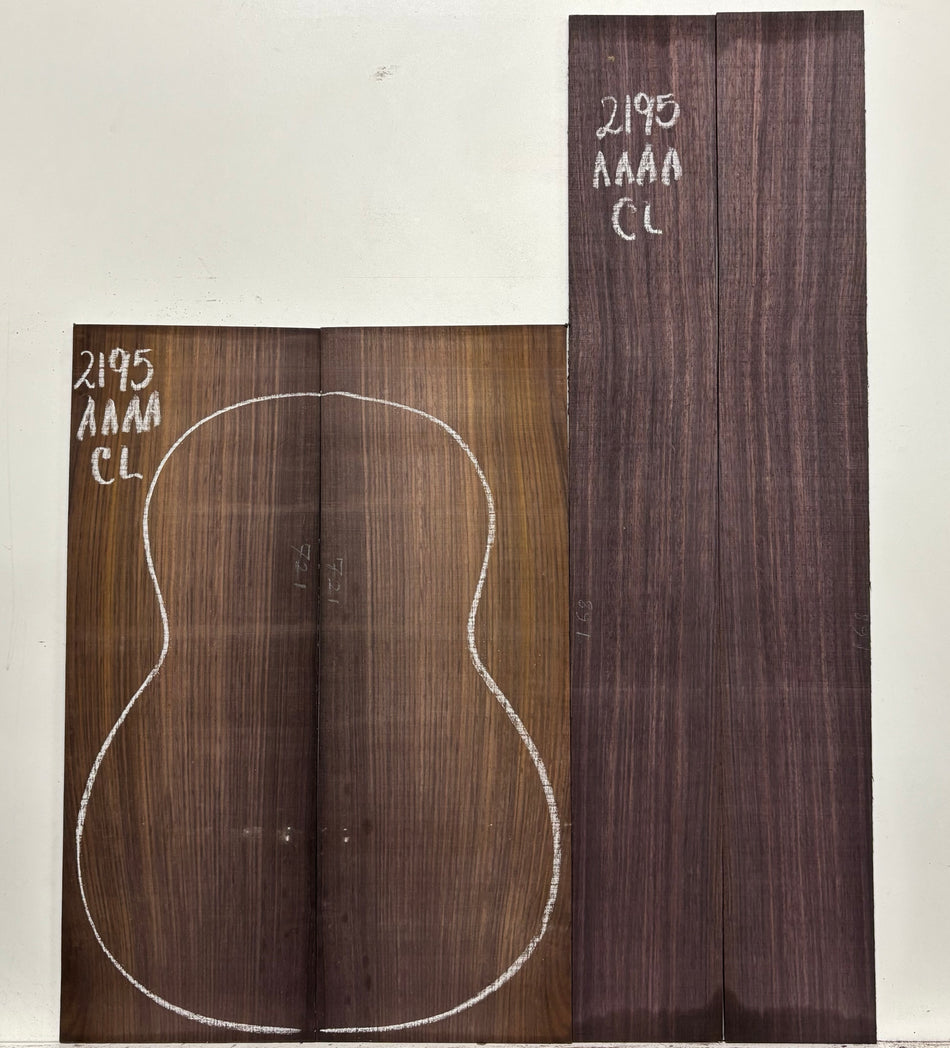 East Indian Rosewood Classical AAAA Grade Guitar Back & Side Set #2195 - Exotic Wood Zone