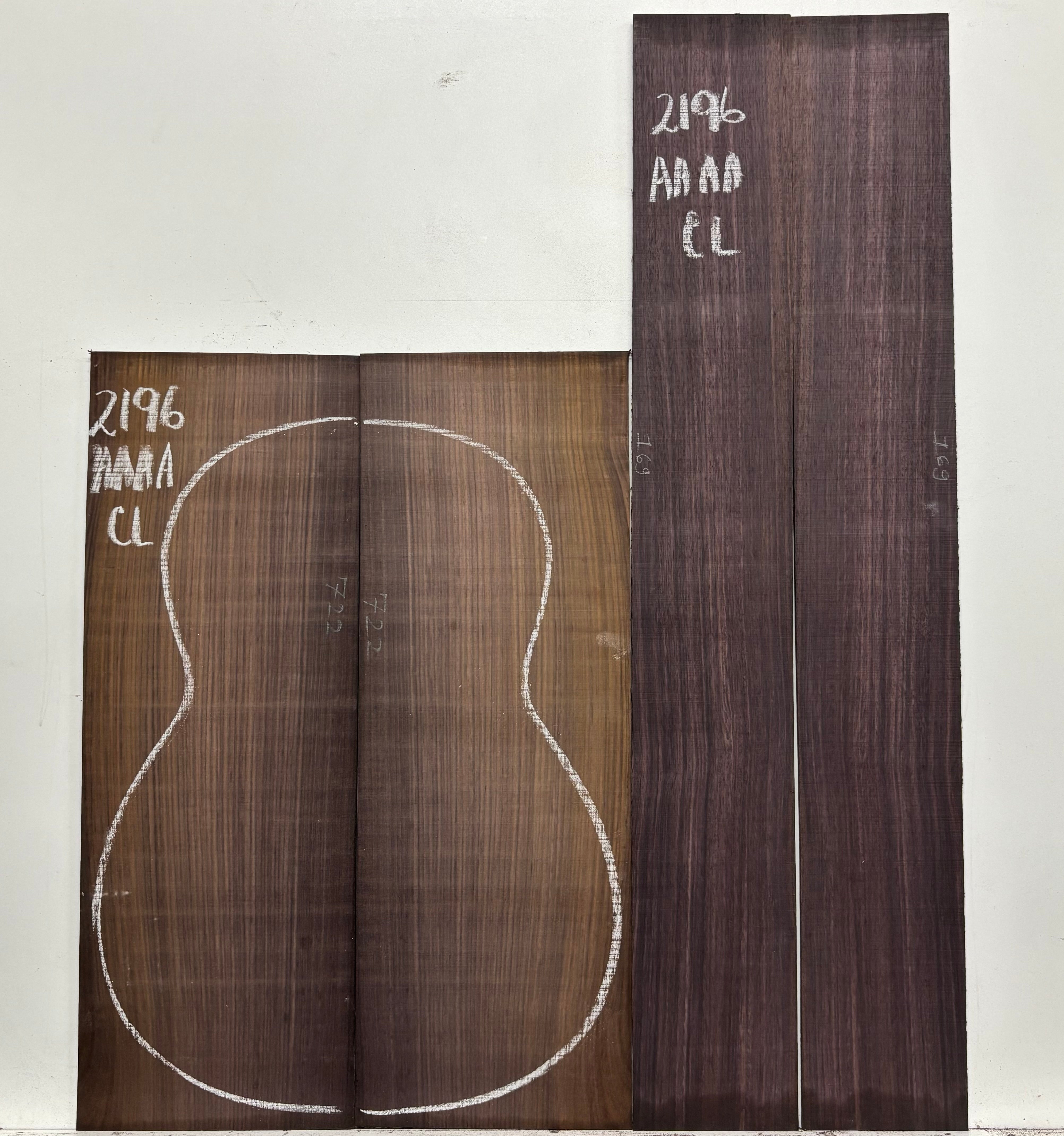 East Indian Rosewood Classical AAAA Grade Guitar Back & Side Set #2196 - Exotic Wood Zone