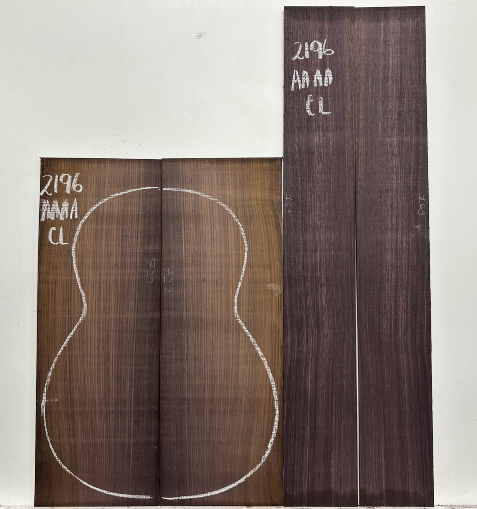 East Indian Rosewood Classical AAAA Grade Guitar Back & Side Set #2196 - Exotic Wood Zone