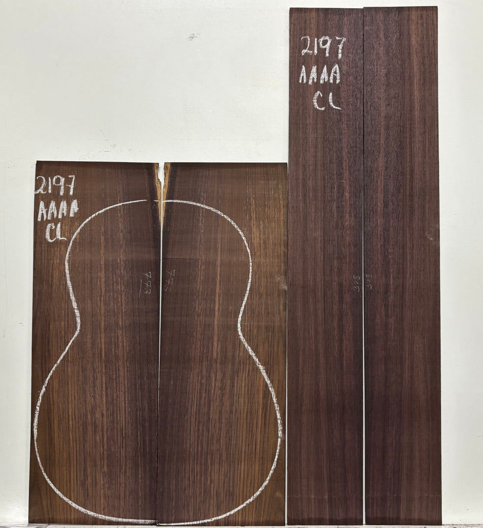 East Indian Rosewood Classical AAAA Grade Guitar Back & Side Set #2197 - Exotic Wood Zone