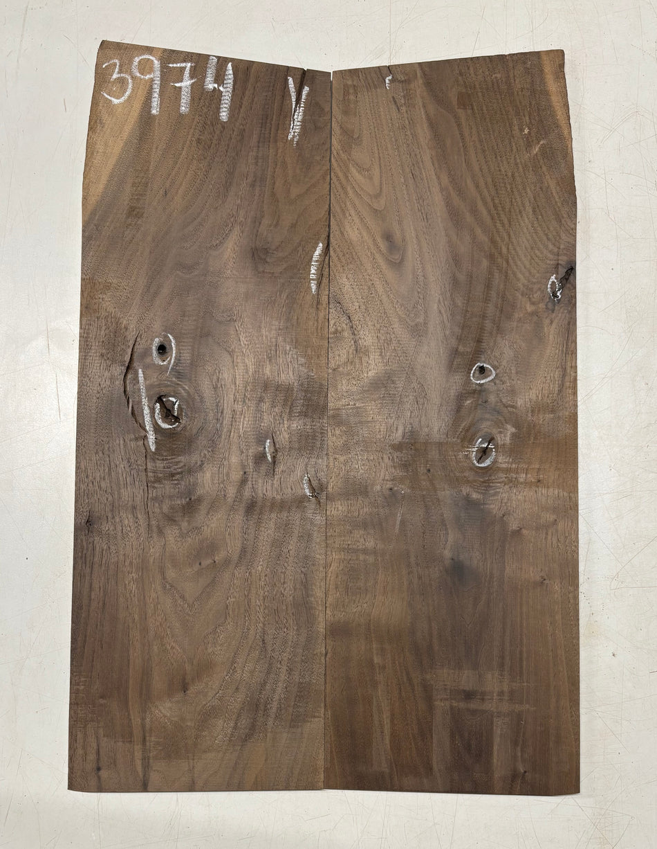 Figured Flame Black Walnut Guitar Drop Tops 21" x 7-1/8" x 3/8" #3974