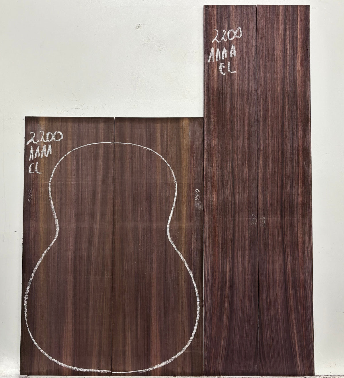 East Indian Rosewood Classical AAAA Grade Guitar Back & Side Set #2200 - Exotic Wood Zone