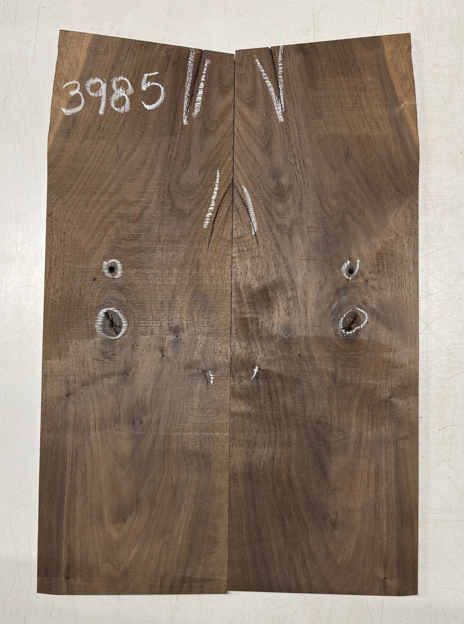 Figured Flame Black Walnut Guitar Drop Tops 21" x 7-1/8" x 3/8" #3985
