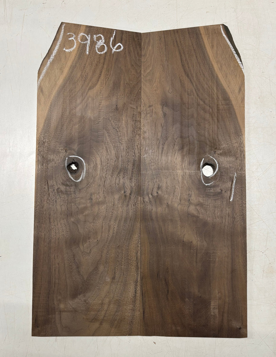 Figured Flame Black Walnut Guitar Drop Tops 21" x 7-1/8" x 3/8" #3986