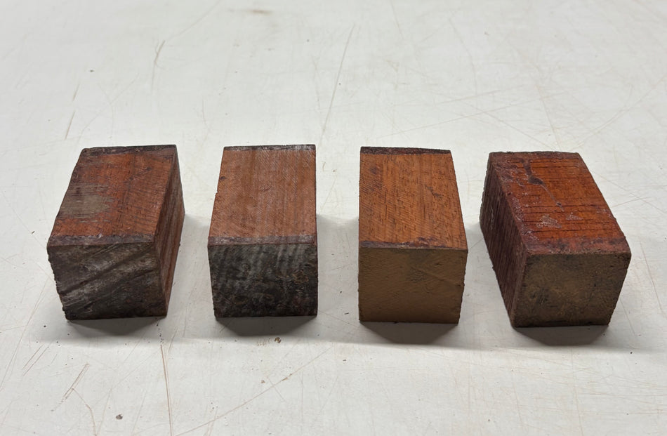 4 Pack, Padauk Bottle Stopper Blanks 3" x 2" x 2"#4575