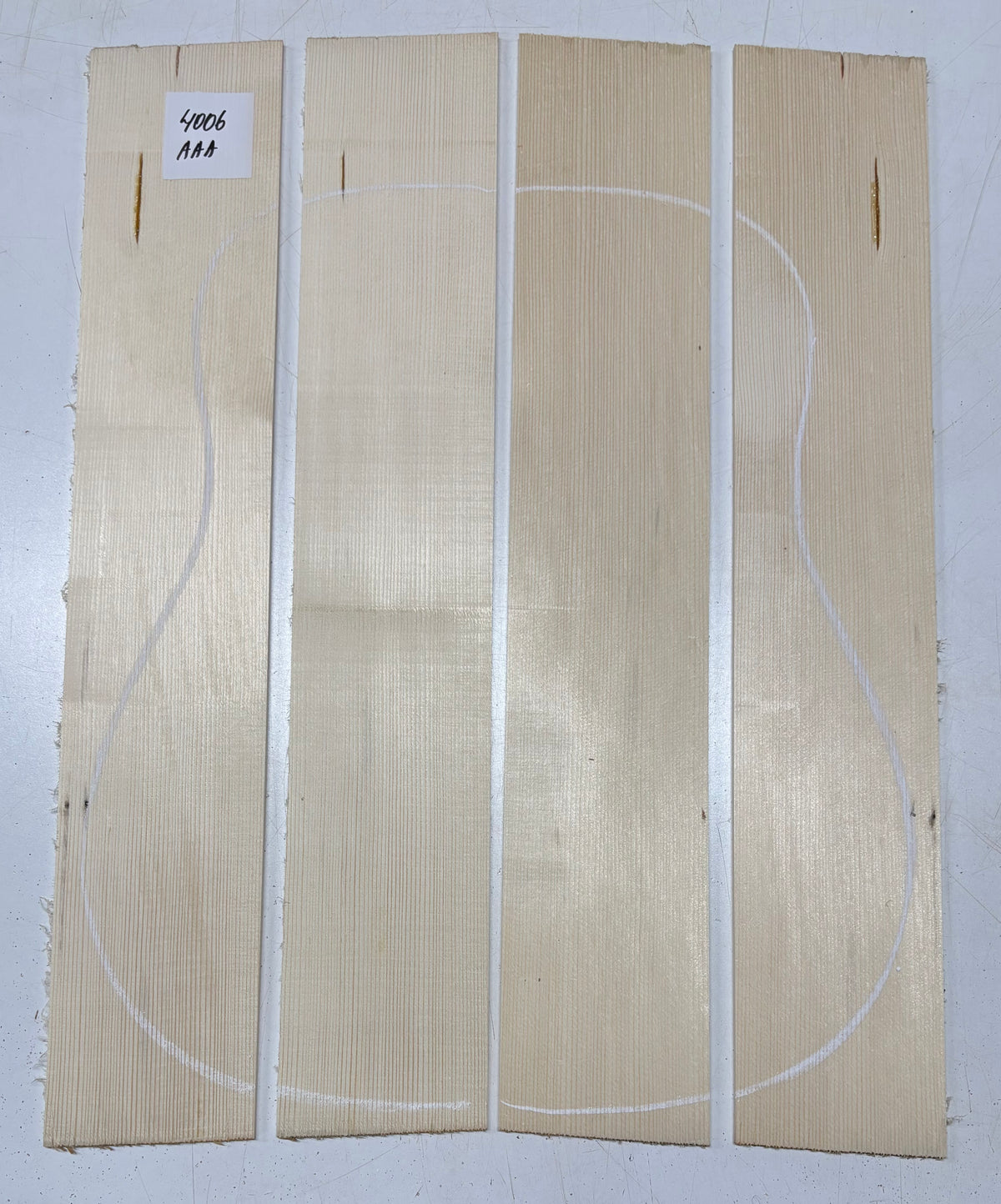 4 Piece German Spruce Bookmatched Dreadnought Guitar Tops #4006 - Exotic Wood Zone