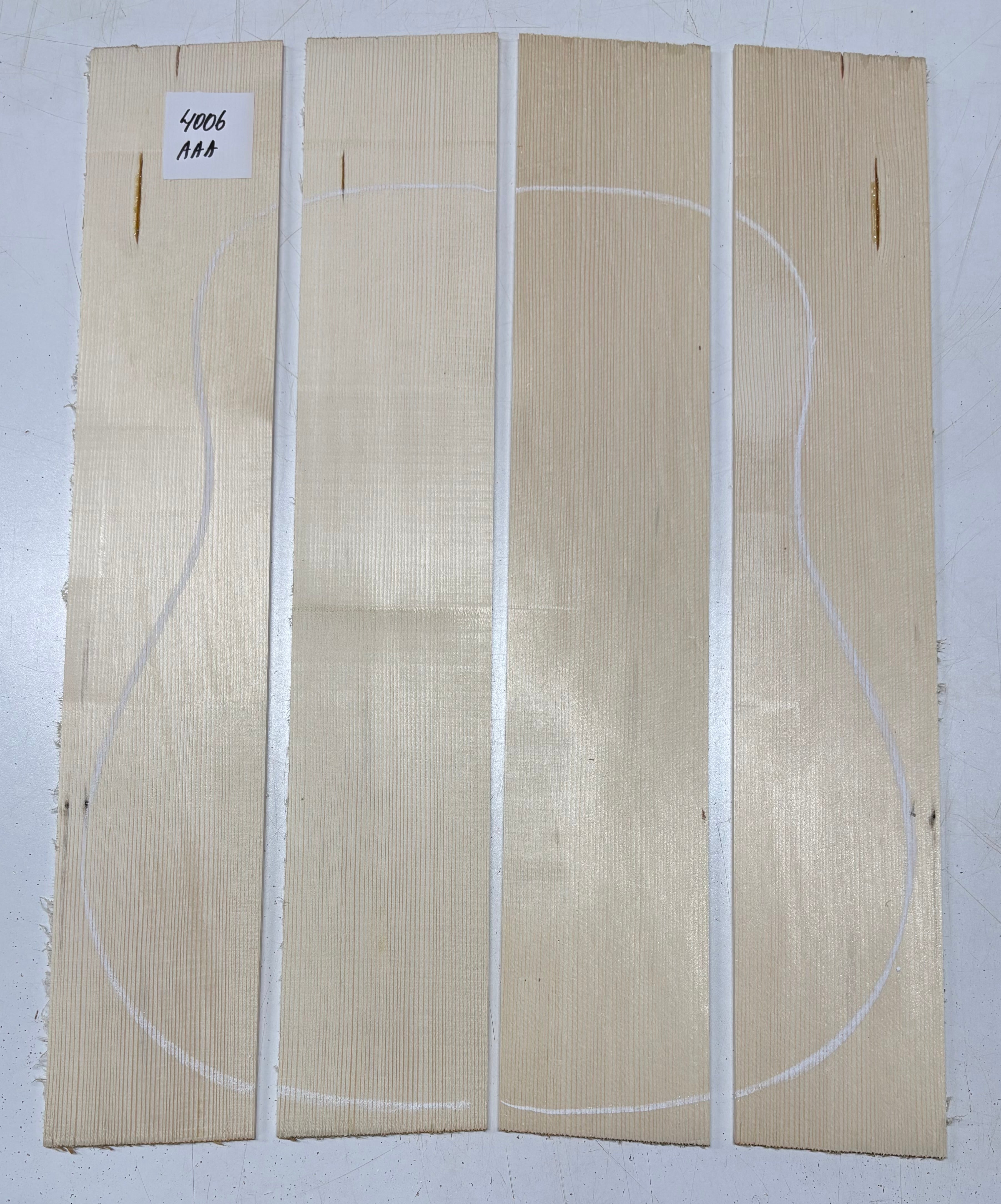 4 Piece German Spruce Bookmatched Dreadnought Guitar Tops #4006 - Exotic Wood Zone