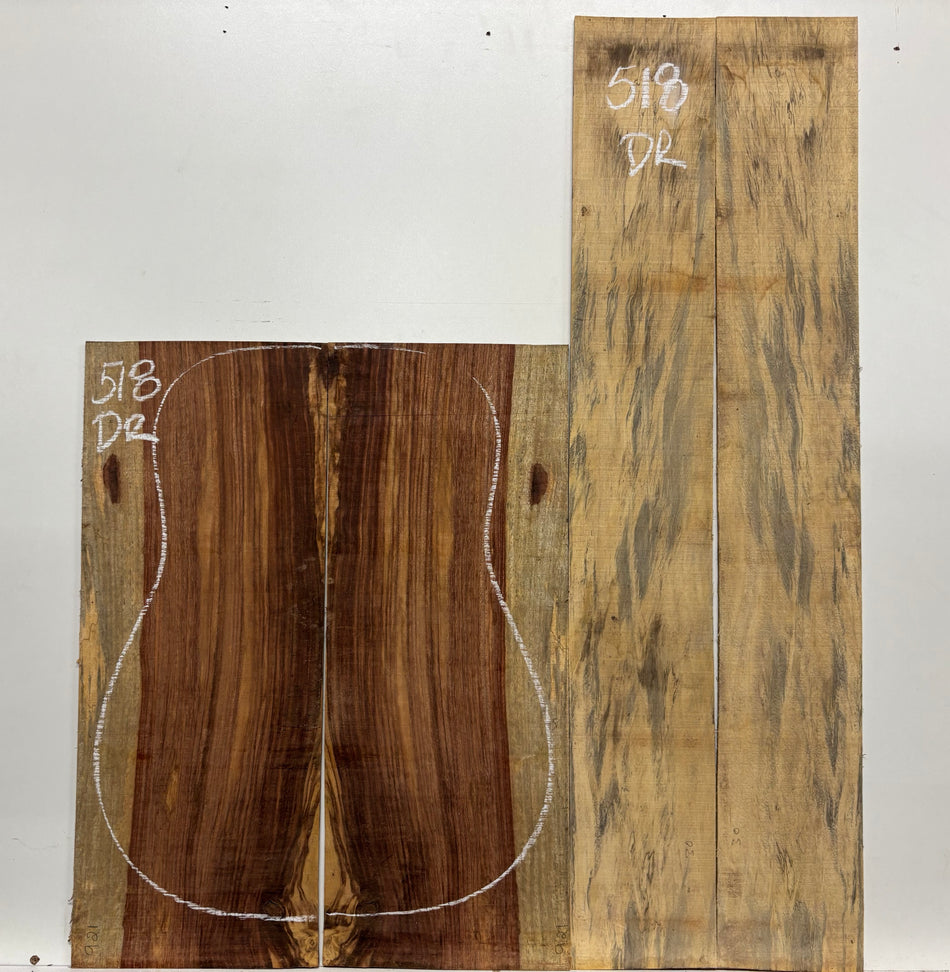 Royal Red Tamarind Dreadnought Guitar Back and Side Set #518