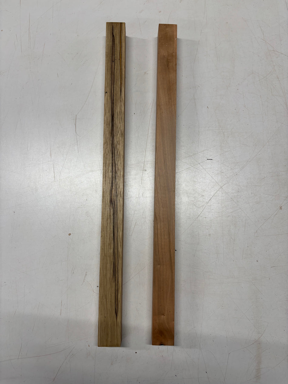 2 Pack, 2 Species, Black Limba + Cherry Turning Wood Blanks – 25" x 1-1/2" x 1-1/2"#4639