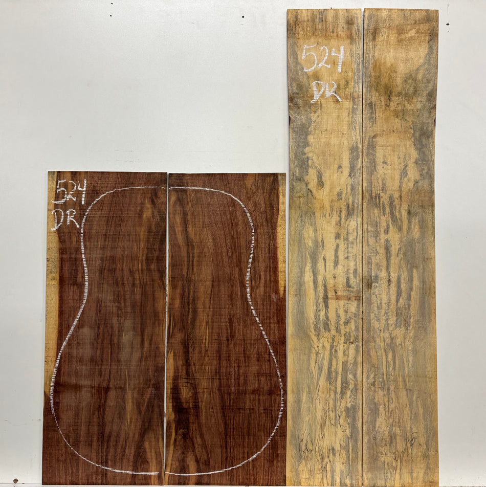 Royal Red Tamarind Dreadnought Guitar Back and Side Set #524