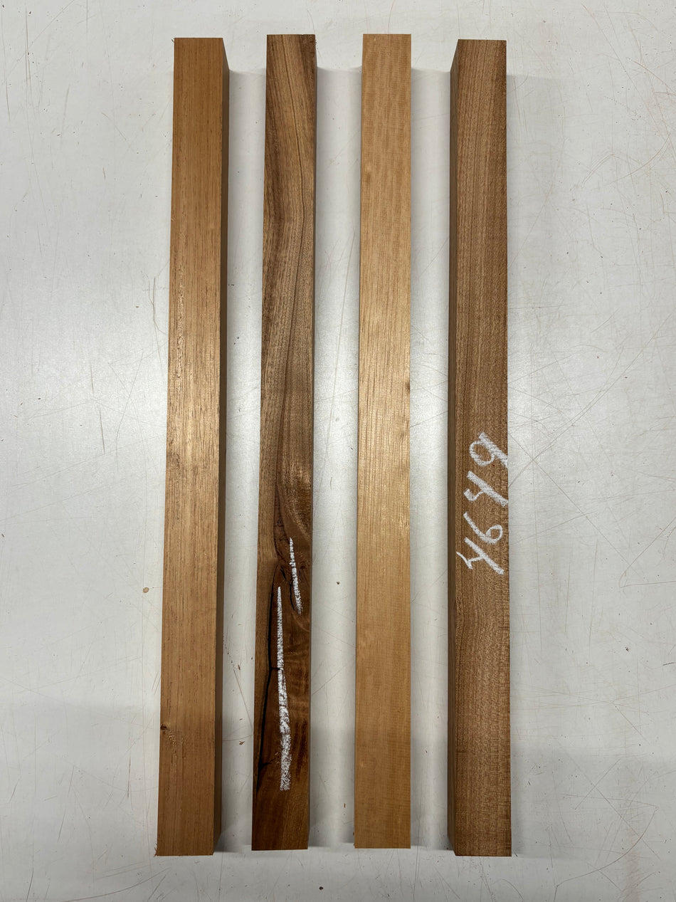 4 Pack, 2 Species Spanish Cedar + Sapele Turning Wood Blanks 24"x1-1/2"x1-1/2"#4649