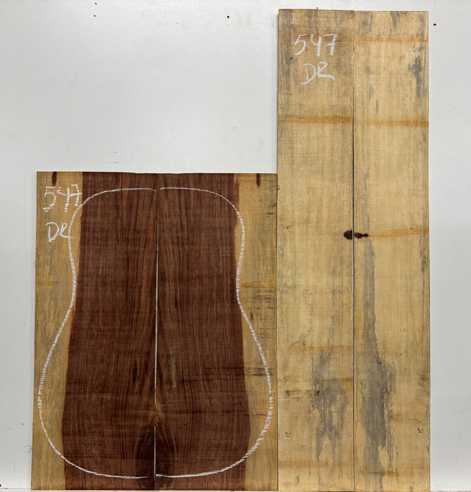 Royal Red Tamarind Dreadnought Guitar Back and Side Set #547