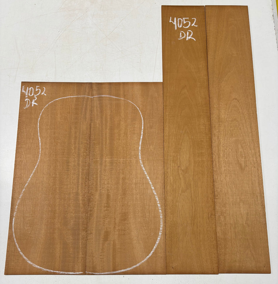 Flame Genuine Mahogany Dreadnought Guitar Back & Side Set #4052