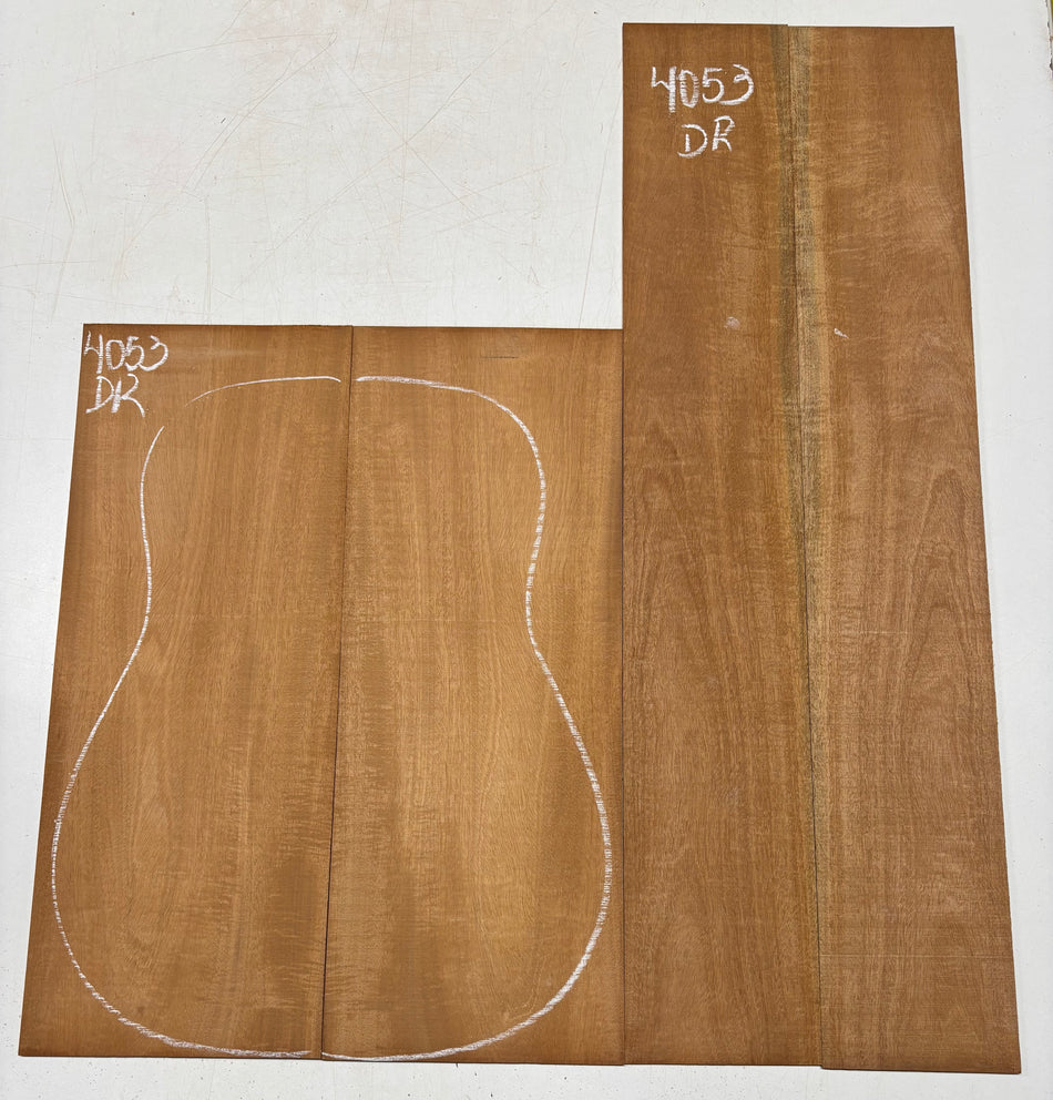 Flame Genuine Mahogany Dreadnought Guitar Back & Side Set #4053