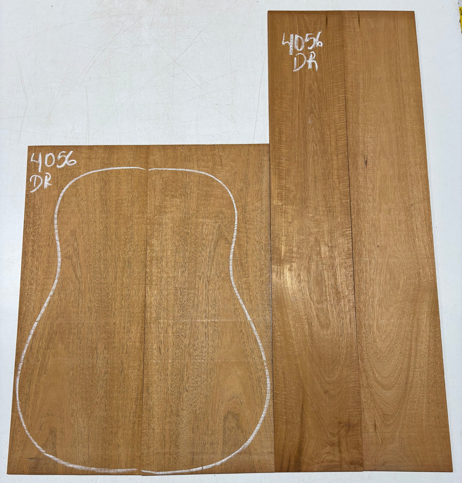 Flame Genuine Mahogany Dreadnought Guitar Back & Side Set #4056