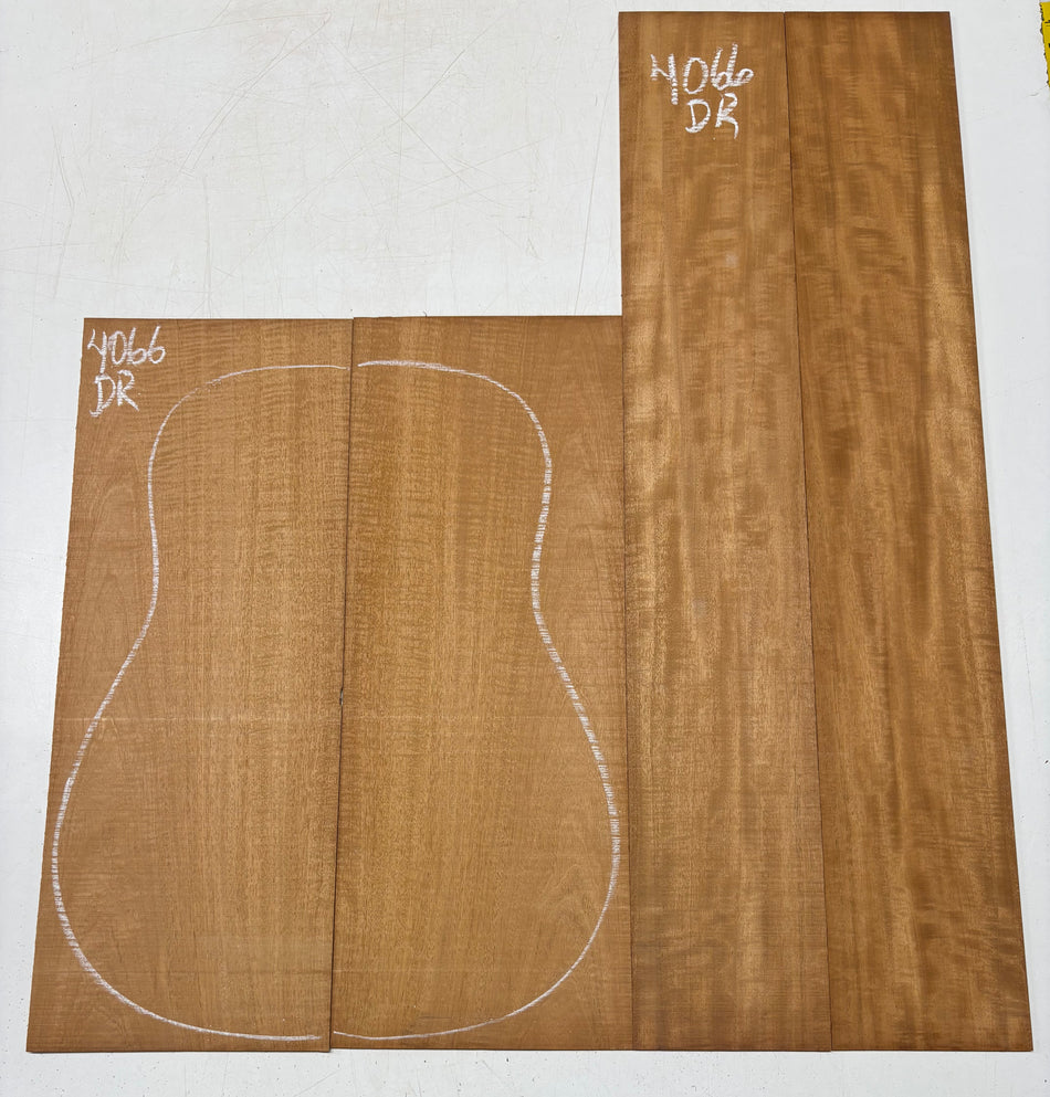Flame Genuine Mahogany Dreadnought Guitar Back & Side Set #4066