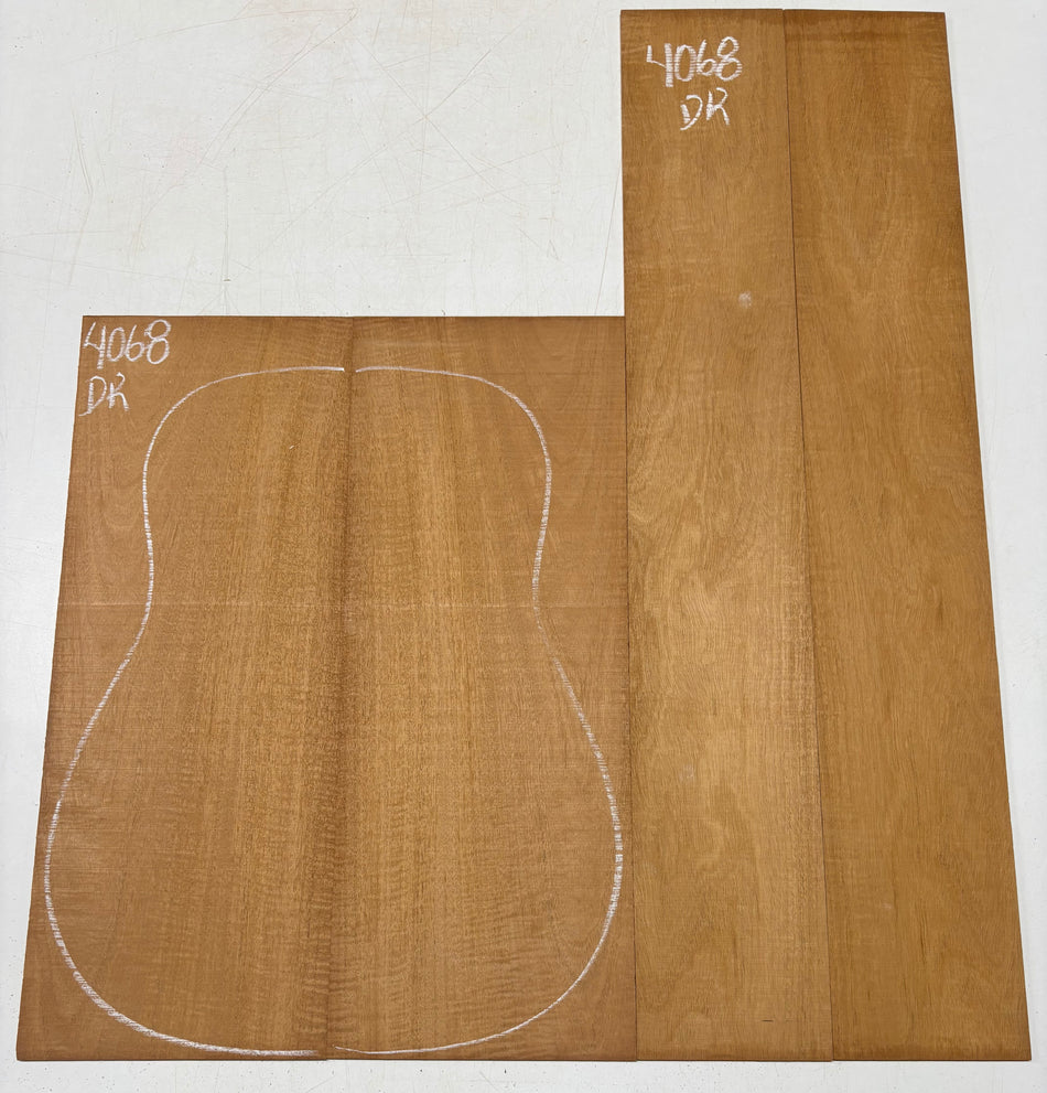 Flame Genuine Mahogany Dreadnought Guitar Back & Side Set #4068