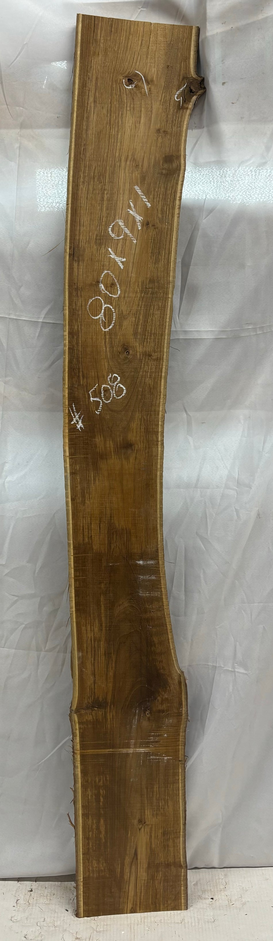 Teak Lumber Live Edge Slab - 80"x 9"x 1" #508