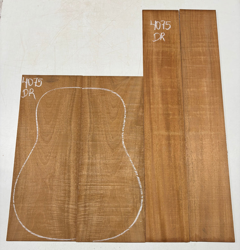 Flame Genuine Mahogany Dreadnought Guitar Back & Side Set #4075