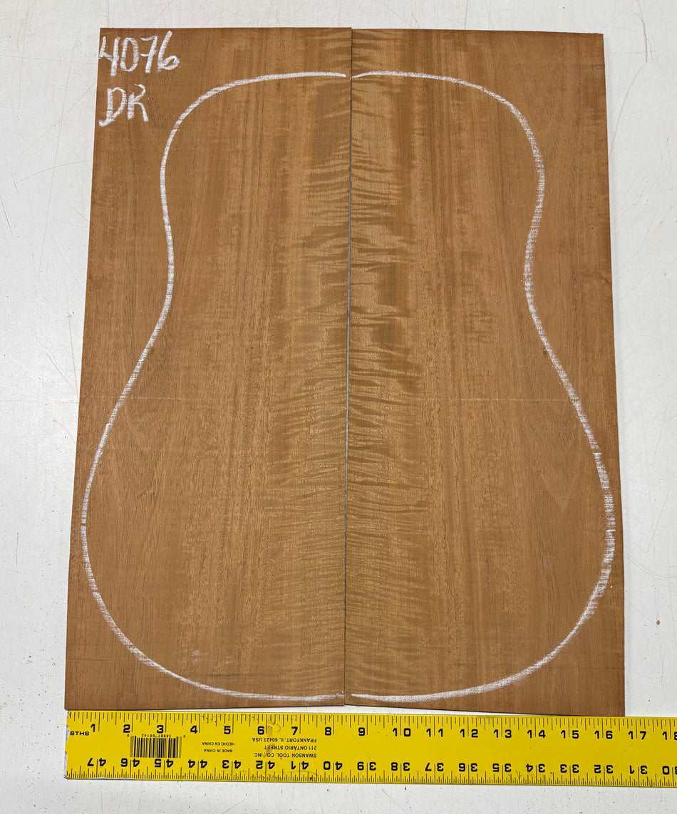 Flame Genuine Mahogany Dreadnought Guitar Back Set #4076