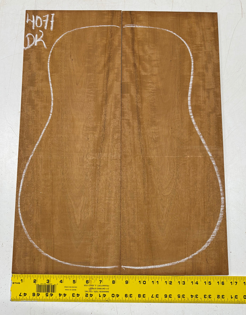 Flame Genuine Mahogany Dreadnought Guitar Back Set #4077