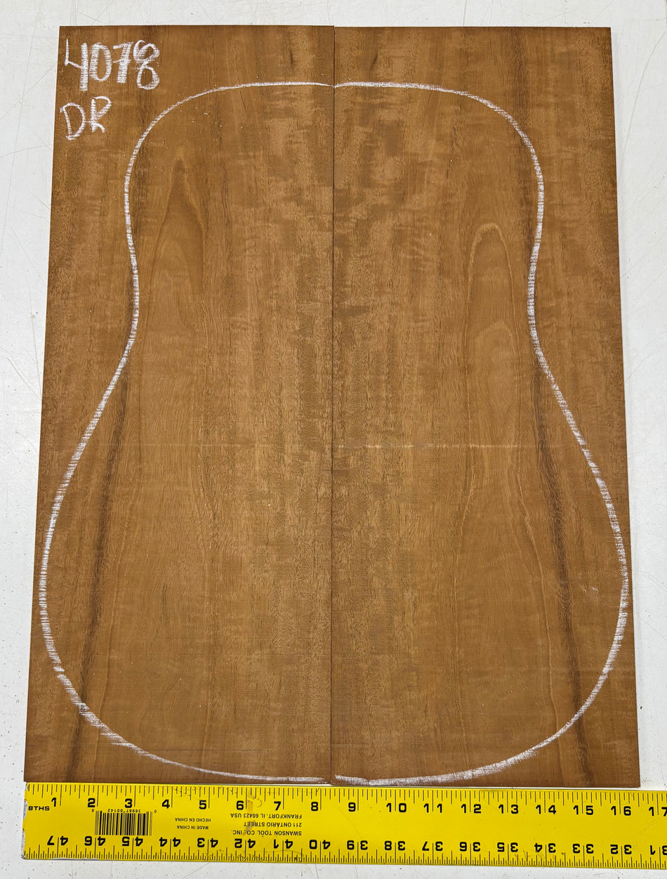 Flame Genuine Mahogany Dreadnought Guitar Back Set #4078