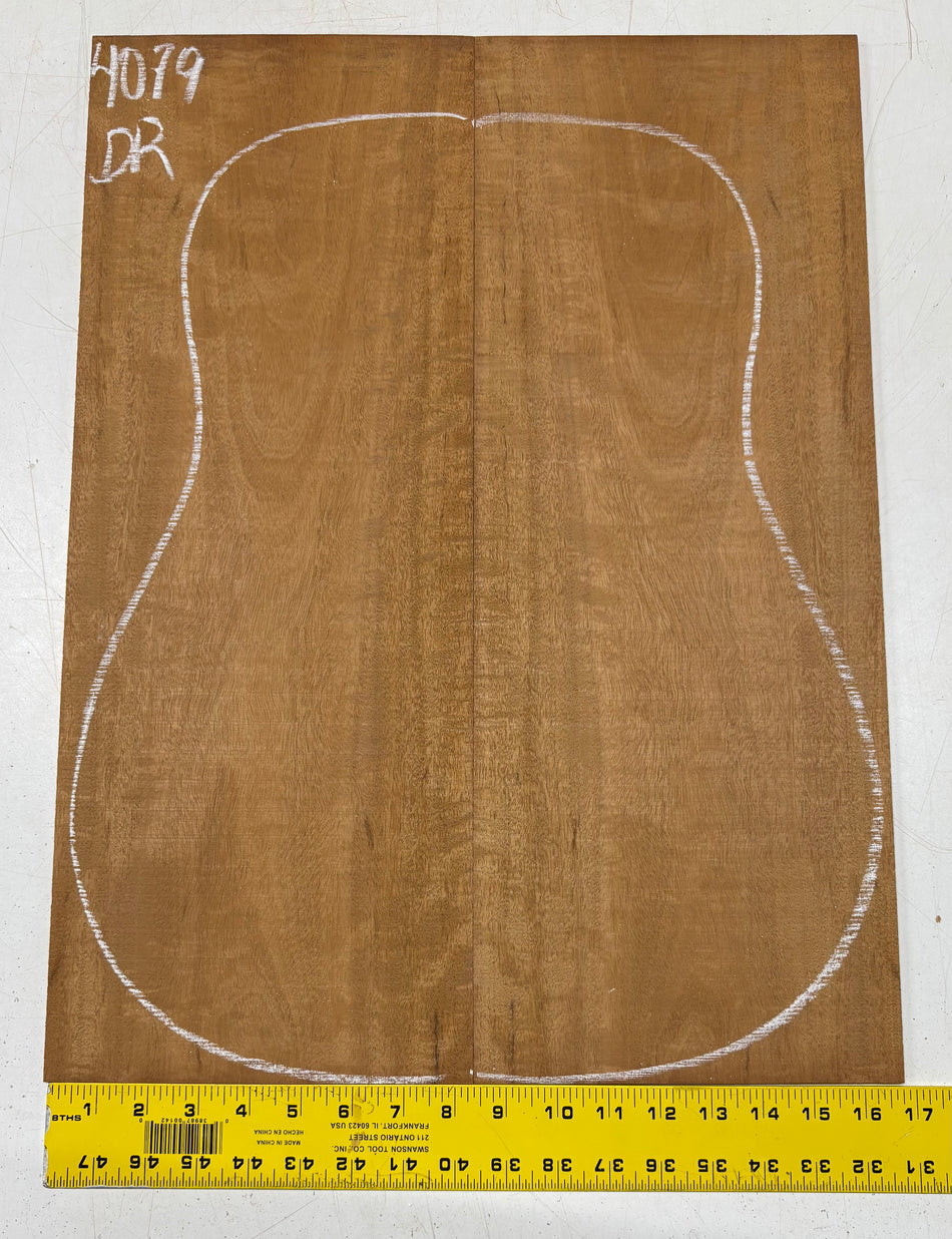 Flame Genuine Mahogany Dreadnought Guitar Back Set #4079