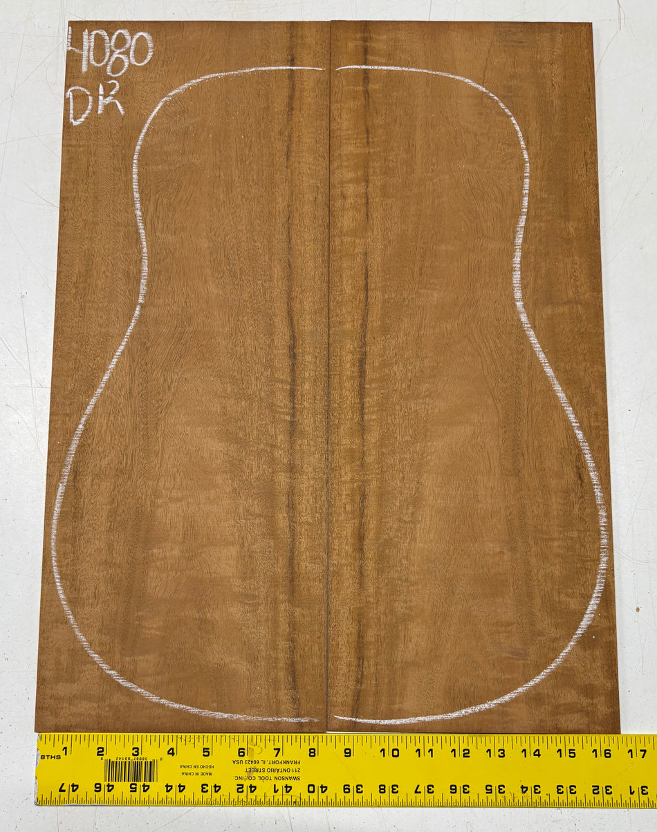 Flame Genuine Mahogany Dreadnought Guitar Back Set #4080