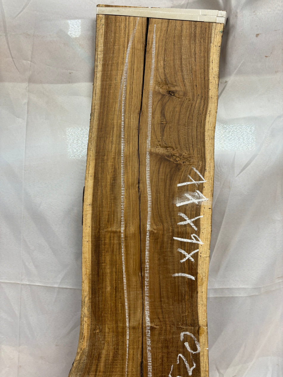 Teak Lumber Live Edge Slab - 77"x 9"x 1" #520