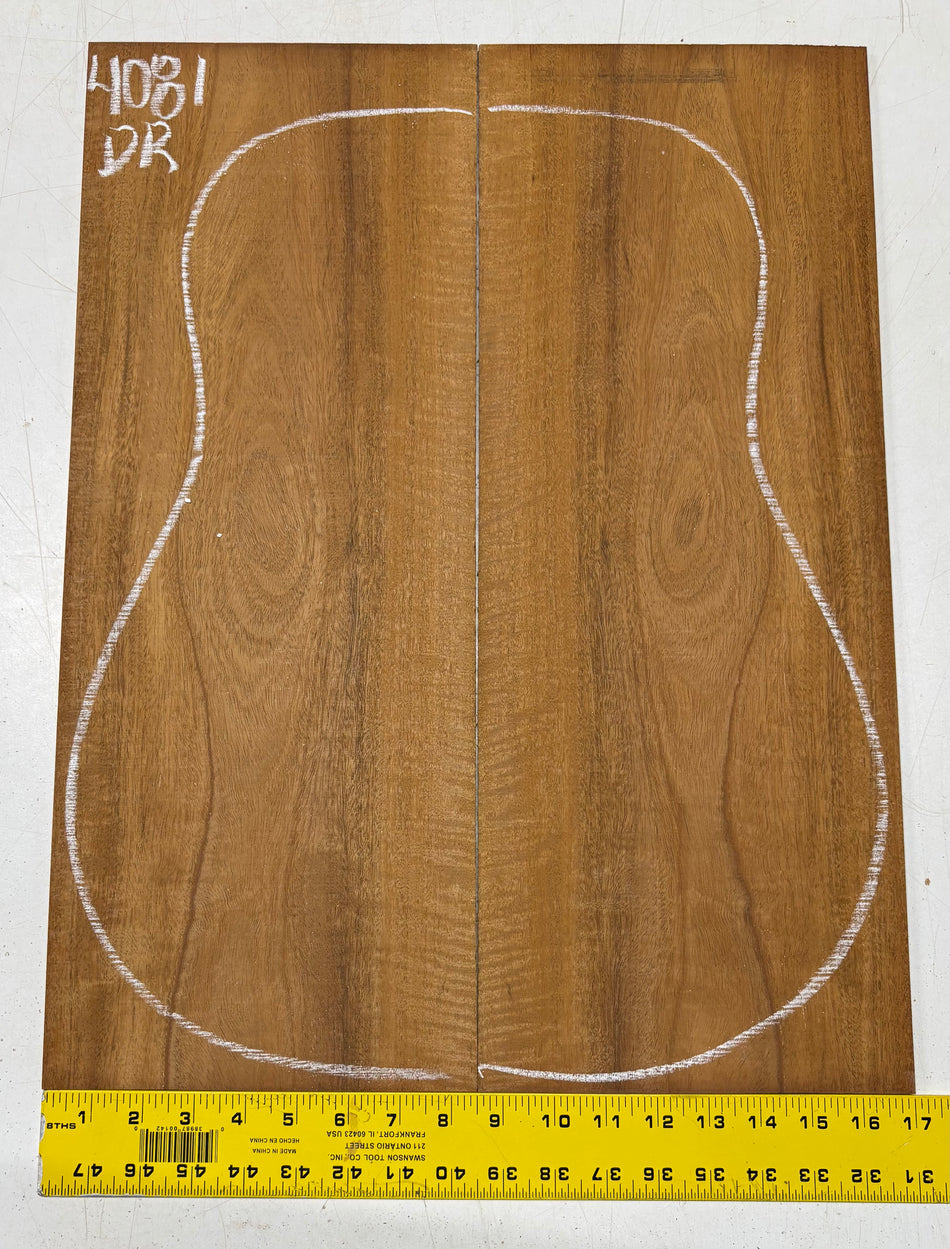 Flame Genuine Mahogany Dreadnought Guitar Back Set #4081