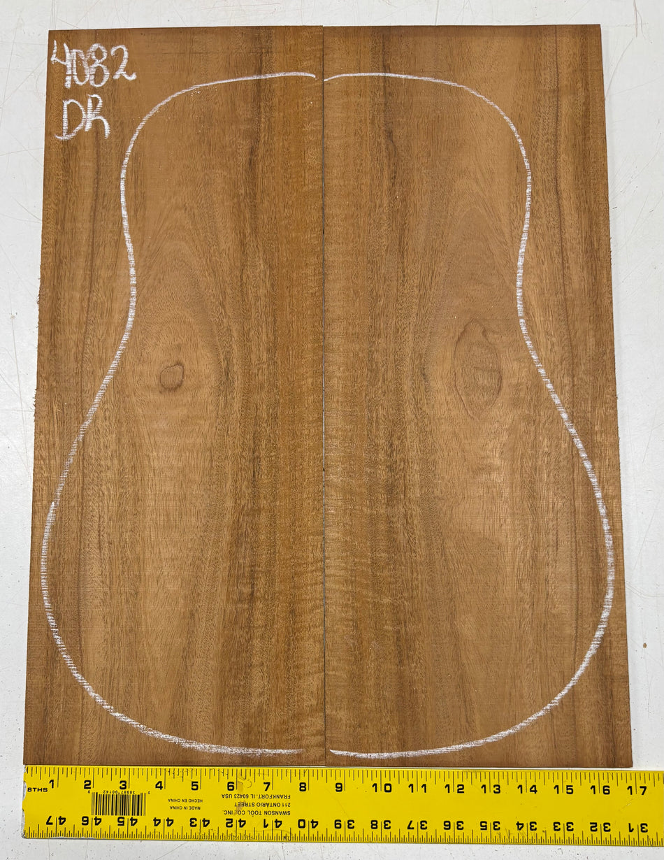 Flame Genuine Mahogany Dreadnought Guitar Back Set #4082